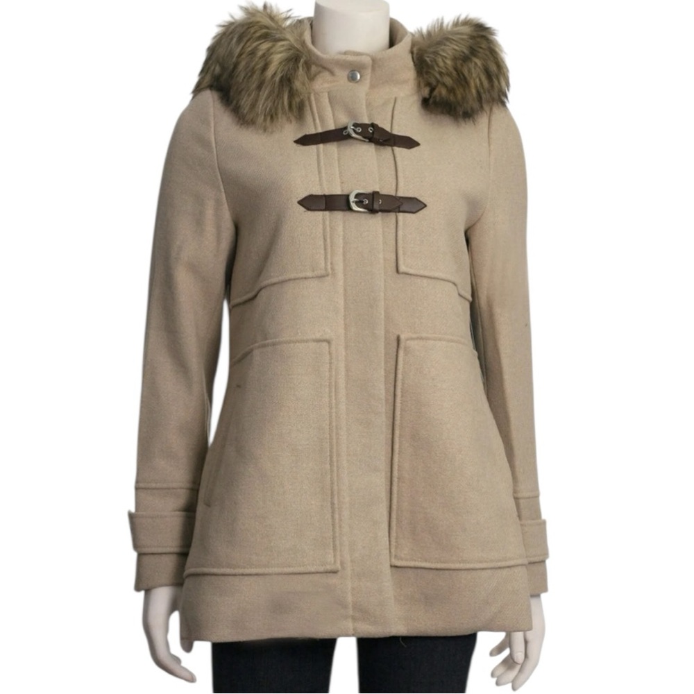 Coffeeshop Single Breasted Hooded Toggle Coat size S